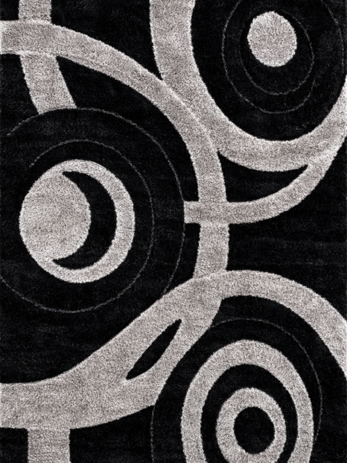 3D Shaggy 3101 Rug – Modern Swirl Design