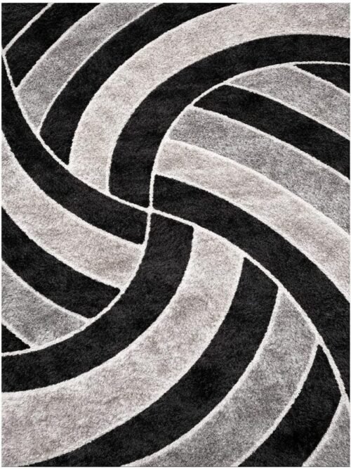 3D Shaggy 1953 Rug – Modern Swirl Design