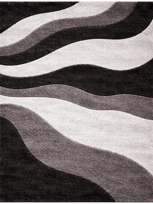 3D Shaggy 3698 Rug – Modern Wave Design